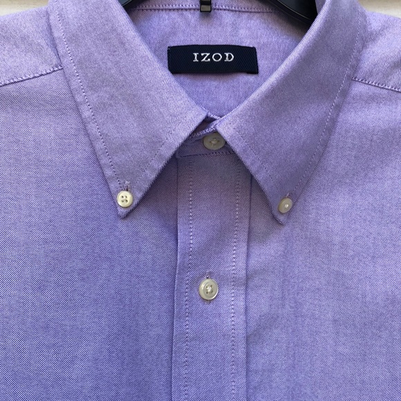 IZOD - New England Oxford Button Down Short Sleeve - Picture 1 of 6